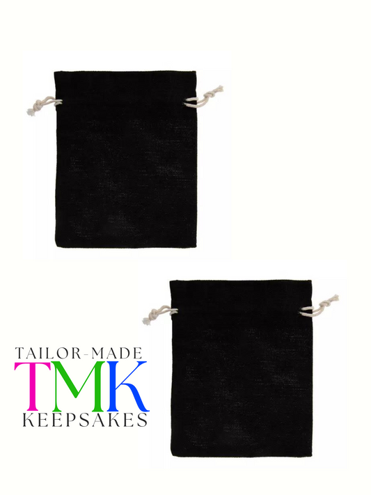 Black Canvas Drawstring Gift Bags | Tailormade Keepsakes